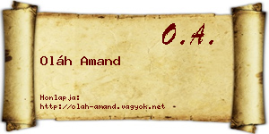 Oláh Amand névjegykártya