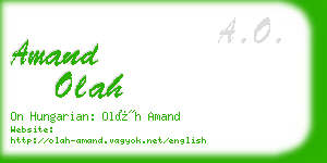 amand olah business card